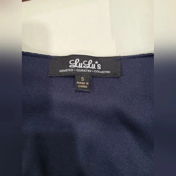 Lulus Fine Lines Navy Blue Striped   High-Low Wrap‎ Dress size S bridesmaid - Picture 8 of 11